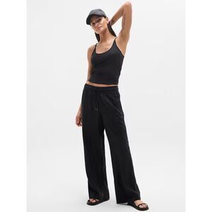 Athleta Retreat Linen High Rise Wide Leg Pant, Black, Size M, S/851038